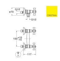MEDIDAS BATERIA DUCHA CANOVA CRISTINA